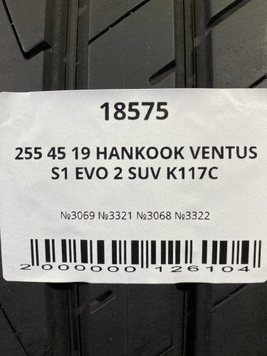 255 45 19 HANKOOK VENTUS S1 EVO 2 SUV K117C
