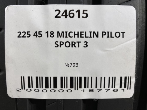 225 45 18 MICHELIN PILOT SPORT 3