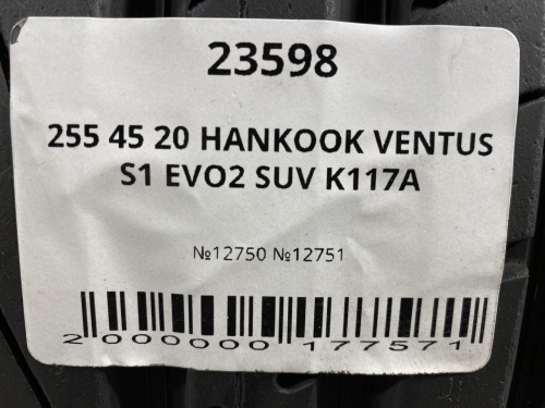 255 45 20 HANKOOK VENTUS S1 EVO2 SUV K117A
