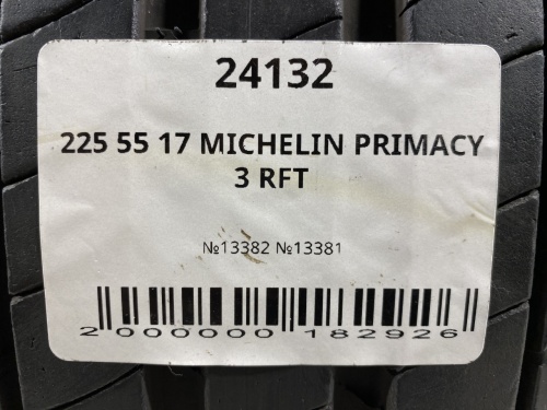 225 55 17 MICHELIN PRIMACY 3 RFT